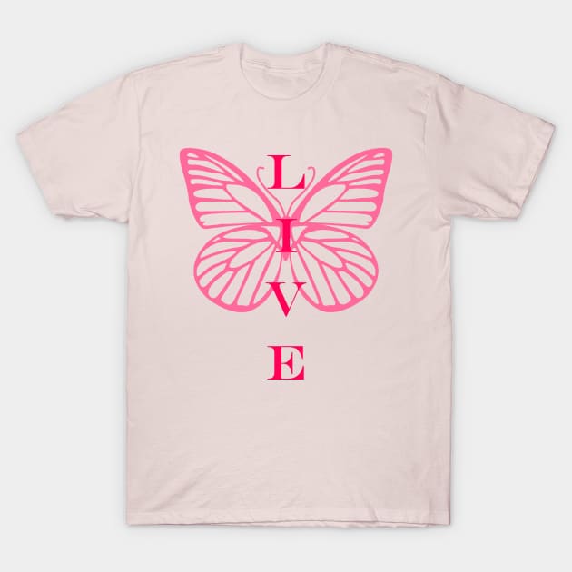 Rosy Flutter: LIVE T-Shirt by Grigory